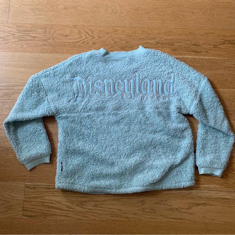 Disneyland Spirit Jersey Blue Silver Sparkle Fuzzy Sherpa